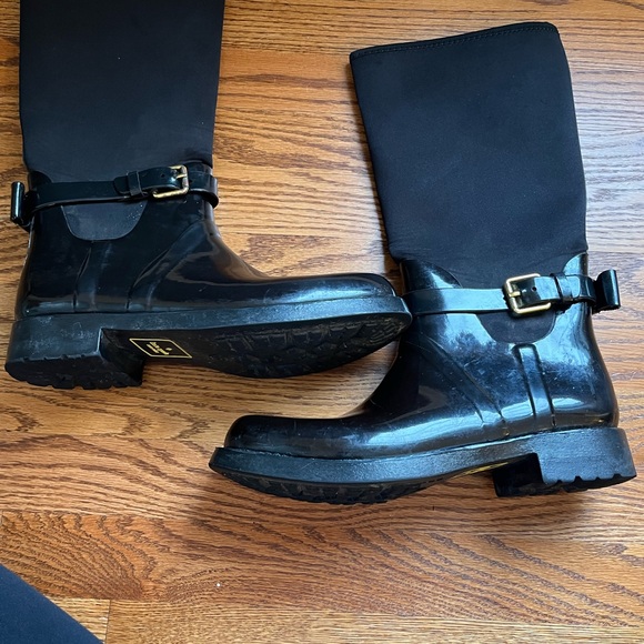 Kate Spade Rain Boots Black with bow - Picture 4 of 13